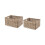 Set of 2 Grey Kubu Rattan Rectangular Storage Baskets with Inset Handles 2