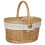 (White) Buff Willow Oval Butterfly Lidded Picnic Basket 1