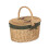 (Grey) Buff Willow Oval Butterfly Lidded Picnic Basket 1