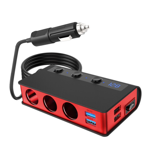 180W Autoladegerät mit Digitalanzeige Black+Red 2