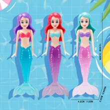 (C) 3pcs Mermaid Pool Toys for Youngsters - ABS Material, Mixed Color, Floating Dolls for Summer Swimming & Beach Fun, Ideal Water