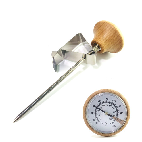 (Black) B-1 termometer i rustfritt stål for kaffe, melk, BBQ og latte art 1