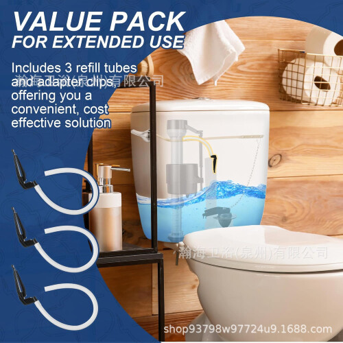 (Black) 100, 200, 200A, 400A, 218 Toilet Tank Refill Clamp & Pipe for Multiple Models 2