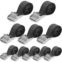 10 PCS Tightening Strap 25mm x 1m Load Capacity 250kg, Fixing Strap, Tightening Strap with Tightening Buckle for Motorcycle Bike Carrier, Heavy D