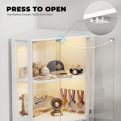 BROTTAR Corner Display Cabinet 65" Lighted Cabinet 2