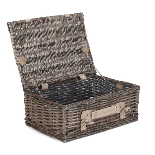 (Black) 35cm Antique Wash Split Willow Wicker Basket 2