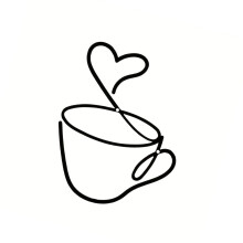 Metal Wall Sign Coffee Theme Decors Coffee Cup-Heart on top