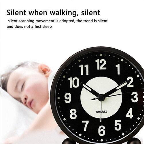 Bedside Luminous Alarm Clock Quiet Non Ticking with Light Nightlight Clock_M 2