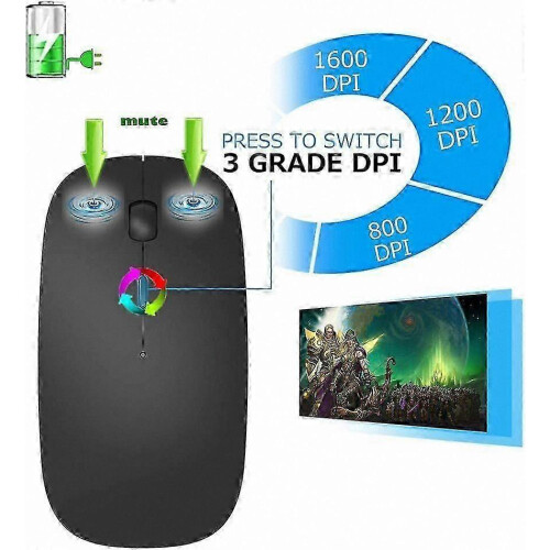 Compatibile con MacBook Pro, MacBook Air, iMac, laptop, notebook e PC - Mouse ottico Bluetooth per dispositivi Mac e Windows_M 1