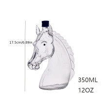 Criativo zodíaco cabeça de cavalo em forma de vinho decanter cabeça de cavalo garrafa de uísque 350ml dispensador de licor portátil