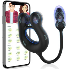 3-in-1 Doppelring-Massagegerät mit Fernbedienung, 10 Modi, wiederaufladbar, wasserdicht, Silikon, Multi-Motor-Wellnessgerät für Paare