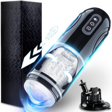 Automatische persoonlijke massager met 10 standen: stuwende en roterende bewegingen, handsfree, zuignap, oplaadbaar, stil, afneembare hoes,