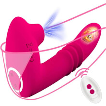 Massageador pessoal portátil Rose com dupla função, 10 modos de pulsação e 10 modos de impulso, recarregável, à prova d'água, silencioso, ve