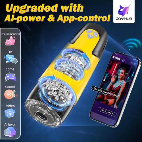 Smart APP Control Automatic Personal Massager 7 Thrusting & Rotating Modes AI Sync Rechargeable Detachable Sleeve Ergonomic Device 2