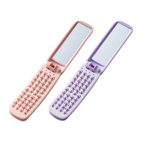 Durability ABS Comb Including Foldable Design And Mirror-Purple 1
