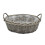 Lined Large Round Antique Wash Display Wicker Tray 2
