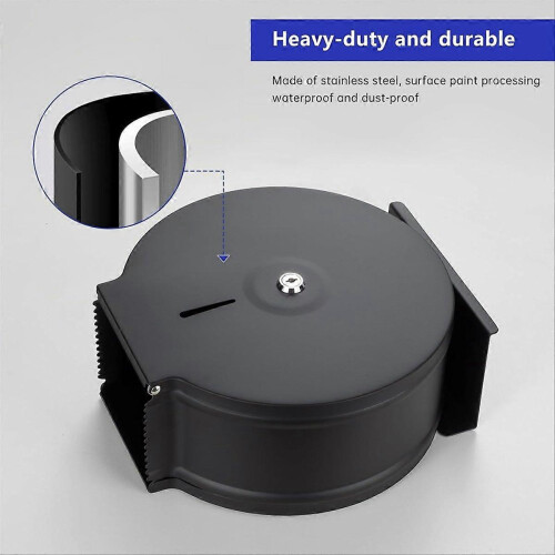 Distributeur de papier toilette géant commercial avec étagère, noir_M 2