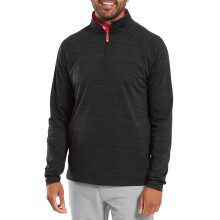 (M, Black) Footjoy Mens Wave Jacquard Chill-Out 4-Way Stretch Wicking Sweater
