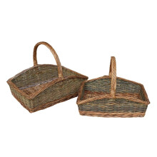 (Set of 2) Rectangular Country Unpeeled Garden Trug
