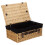 (Blue) 46cm Buff Willow Wicker Picnic Basket 14