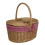 (Red) Gingham Lining Oval Butterfly Lidded Picnic Basket 2