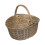 (White Lining) Wicker Antique Grey Finish Oval Picnic Basket 2
