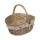 (White Lining) Wicker Antique Grey Finish Oval Picnic Basket 3