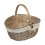 (White Lining) Wicker Antique Grey Finish Oval Picnic Basket 4