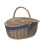 (White Lining) Wicker Antique Grey Finish Oval Picnic Basket 7