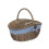 (White Lining) Wicker Antique Grey Finish Oval Picnic Basket 8