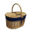 Oval Lidded Picnic Basket With Navy Blue Lining 2