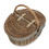 (White Lining) Wicker Antique Grey Finish Oval Picnic Basket 11