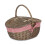 (White Lining) Wicker Antique Grey Finish Oval Picnic Basket 14