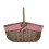 (White Lining) Wicker Antique Grey Finish Oval Picnic Basket 16