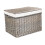(Lined) 58cm Antique Wash Wicker Storage Basket 6