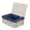 (Grey) 35cm Whitewash Willow Wicker Picnic Basket 7