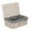 (Grey) 35cm Whitewash Willow Wicker Picnic Basket 12