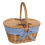 Child's Lined Oval Lidded Buff Wicker Picnic Basket 2