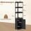 Corner Bookshelf with Storage, 5-Tier, Black, 180 cm 2