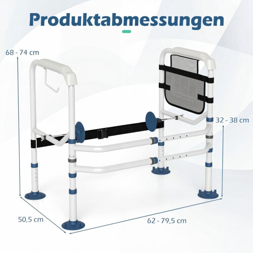 Verstelbaar toiletframe met opbergruimte, wit