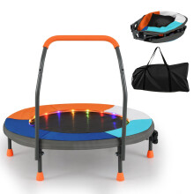 Detská mini trampolína s LED svetlami, skladacia, 90 cm