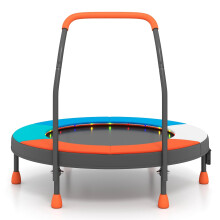 Detská mini trampolína s LED svetlami a rukoväťou, skladacia