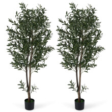 Olivos artificiales de 1,8 m con frutos y musgo