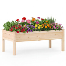 Drevený vyvýšený záhradný záhon s drenážnymi otvormi, 122x62 cm
