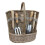 (Large) Antique Wash Garden Basket with Tools 3