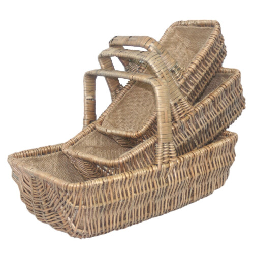 (Medium) Rectangular Wicker Garden Trugs 1