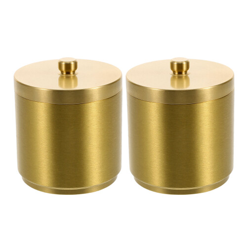 2Pcs Compact Golden Brass Ashtray Lid for Car Smokers