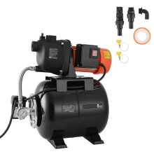 Gruppo di Pressione 800 W-Duoku-con Serbatoio di Pressione da 19 L-per Pozzi Poco Profondi-Irrigazione di Giardini e Prati