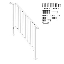 Corrimão de Escada para 3 a 4 Degraus Externos - Duoku - Corrimão em Aço Carbono, com Kit de Instalação