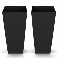 Lot de 2 Jardinières Hautes de 66,5 cm pour Plantes-Duoku-adaptées à l'Intérieur et à l'Extérieur-Noire